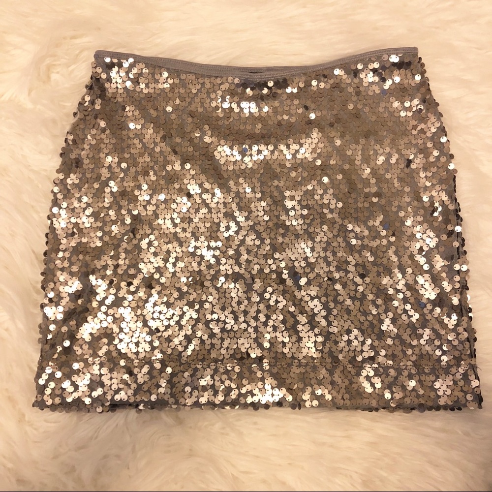 Pcniri High Waist Ankle Skirt Silver Detail Sequin